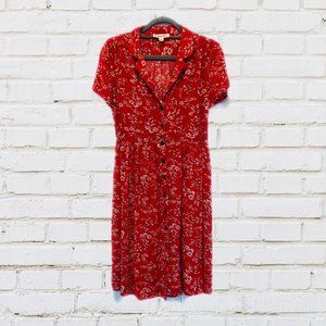 Red floral dress